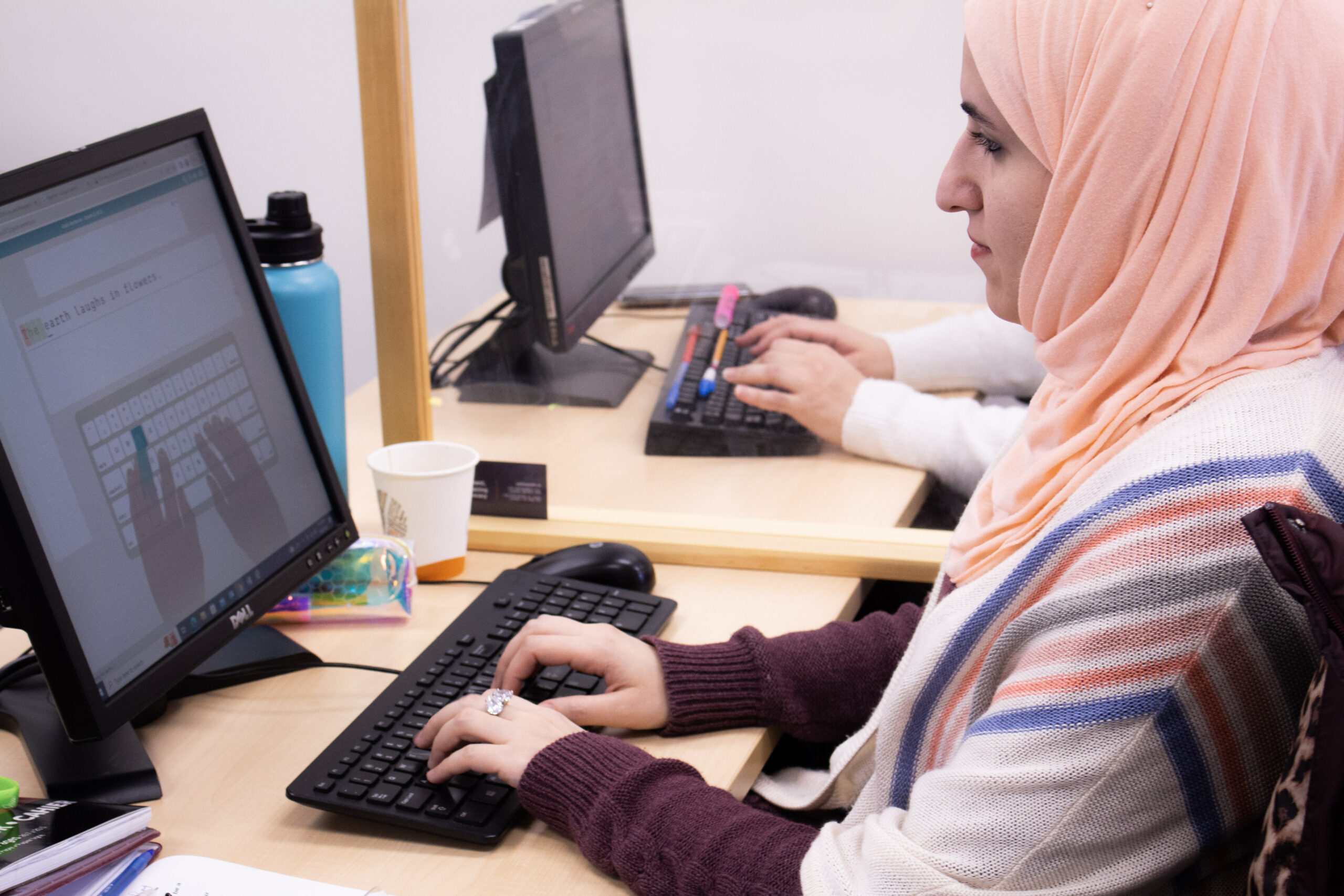 Administrative & Clerical Student working on typing skills