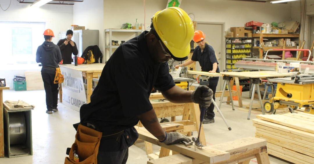 CTTstudent_nails CTT student hammering with nails and hammer